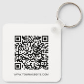 Minimalistisch vierkant QR Code Bedrijf Business L Sleutelhanger (Achterkant)