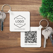 Minimalistisch vierkant QR Code Bedrijf Business L Sleutelhanger