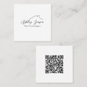 minimalistisch | Vierkant | QR-code Vierkante Visitekaartje (Voorkant / Achterkant)