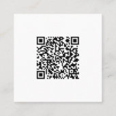 minimalistisch | Vierkant | QR-code Vierkante Visitekaartje (Achterkant)
