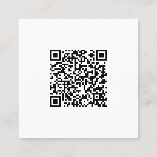 minimalistisch | Vierkant | QR-code Vierkante Visitekaartje (Achterkant)