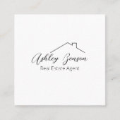 minimalistisch | Vierkant | QR-code Vierkante Visitekaartje (Voorkant)