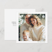 Minimalistisch vierkant Single Photo Persoonlijk Feestdagenkaart (Voorkant / Achterkant)