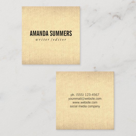 minimalistisch vierkante visitekaartje (Voorkant / Achterkant)