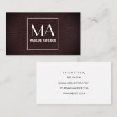 Minimalistisch vignet textuur print monogram visitekaartje (Voorkant / Achterkant)