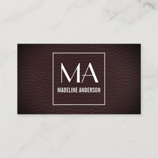 Minimalistisch vignet textuur print monogram visitekaartje (Voorkant)