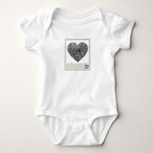 Minimalistisch Vingerafdruk Hart Polaroid Ontwerp Romper