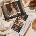 Minimalistisch Vintage Retro Photo Collage Afstude Aankondiging<br><div class="desc">De eigenschap van het ontwerp  stijlvolle doopvonttypografie en 5 foto's die kunnen worden aangepast.</div>