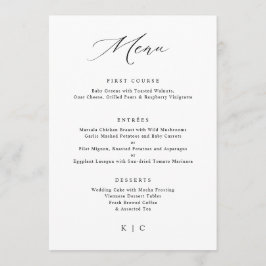 Minimalistisch Vintage Trouwmenu Elegant en Eenvou Menu