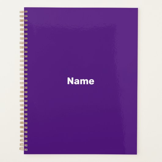 Minimalistisch violet paarse aangepaste jaar tekst planner (Voorkant)