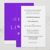 Minimalistisch Violet Wit Monogram Kaart (Voorkant / Achterkant)