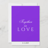 Minimalistisch Violet Wit Monogram Kaart (Achterkant)