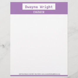 Minimalistisch viool paars en wit briefhoofd