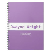 Minimalistisch viool paars en wit notitieboek (Voorkant)