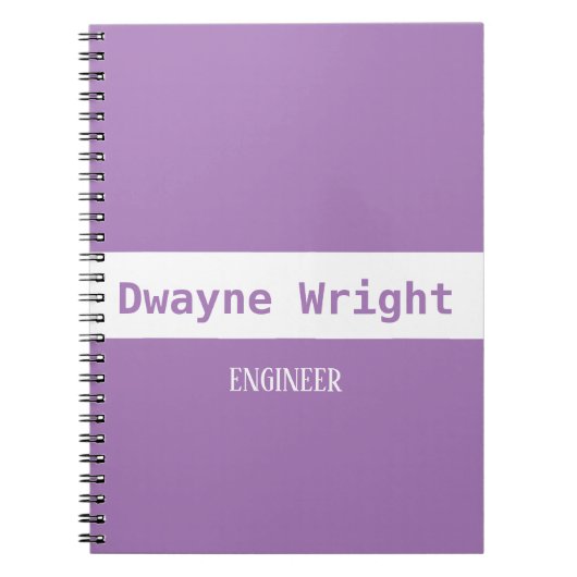 Minimalistisch viool paars en wit notitieboek (Voorkant)