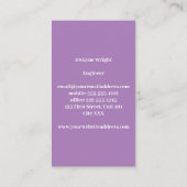 Minimalistisch viool paars en wit visitekaartje (Achterkant)
