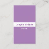 Minimalistisch viool paars en wit visitekaartje (Voorkant)