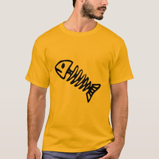 Minimalistisch visgraat grafisch T-shirt voor here (Voorkant)