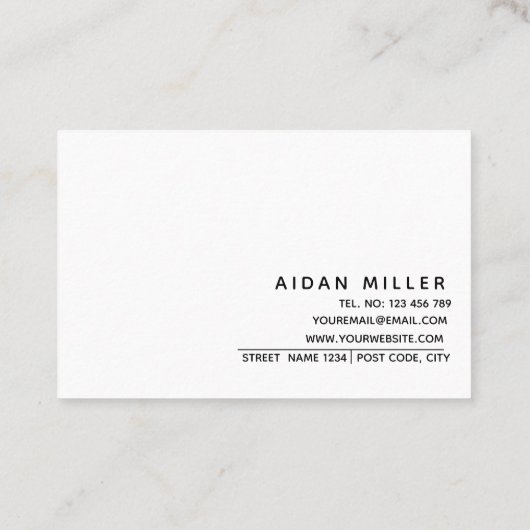 Minimalistisch Visitekaartje (Achterkant)