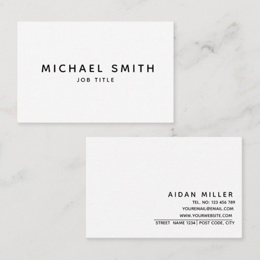 Minimalistisch Visitekaartje (Voorkant / Achterkant)