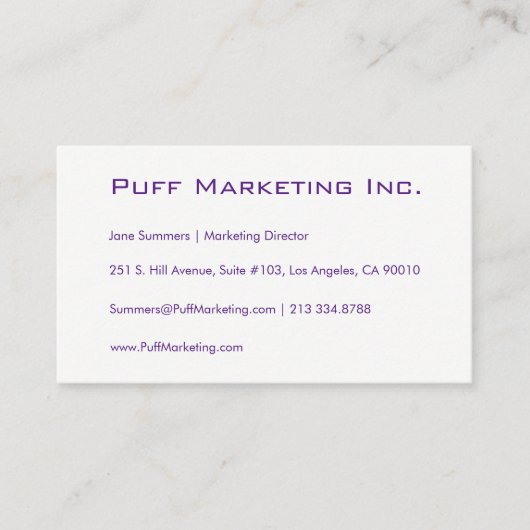 minimalistisch Visitekaartje (Voorkant)