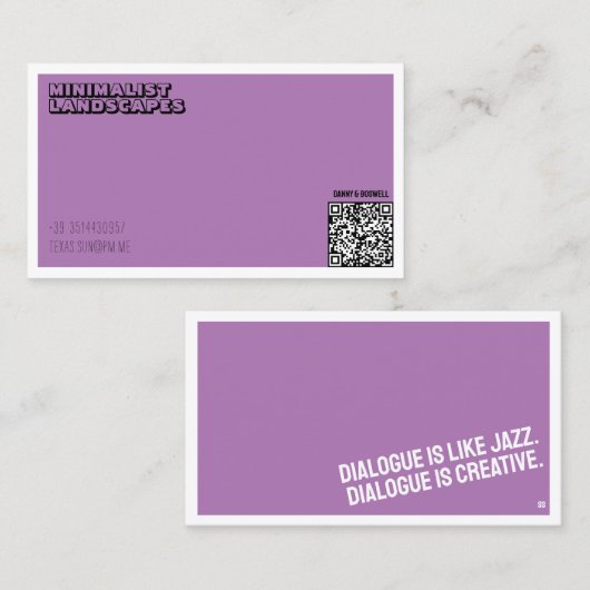 minimalistisch Visitekaartje (Voorkant / Achterkant)