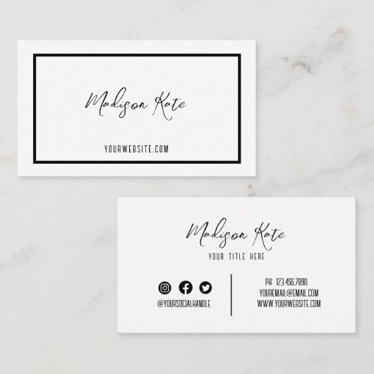 Minimalistisch Visitekaartje (Voorkant / Achterkant)