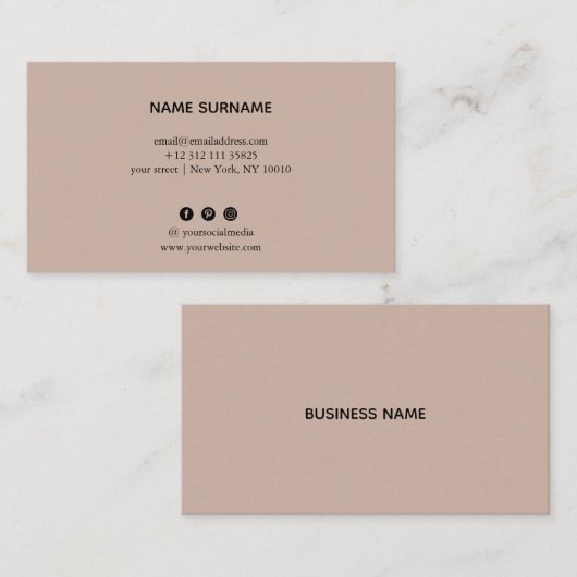 Minimalistisch Visitekaartje (Voorkant / Achterkant)