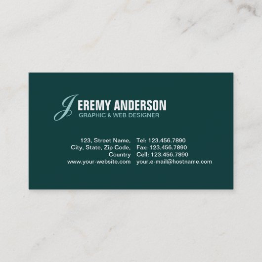 minimalistisch visitekaartje (Voorkant)