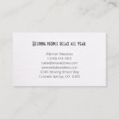 Minimalistisch Visitekaartje Butterfly Bamboo Yoga (Achterkant)