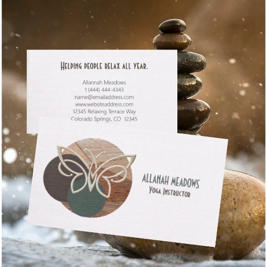 Minimalistisch Visitekaartje Butterfly Bamboo Yoga