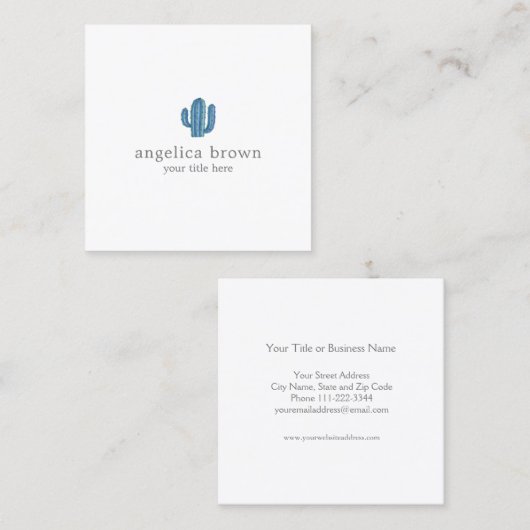 Minimalistisch Visitekaartje Cactus (Voorkant / Achterkant)