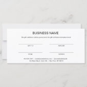 Minimalistisch Visitekaartje Cadeaucertificaat (Achterkant)