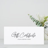Minimalistisch Visitekaartje Cadeaucertificaat (Staand voorkant)