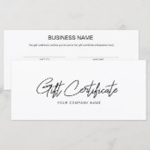 Minimalistisch Visitekaartje Cadeaucertificaat (Voorkant / Achterkant)