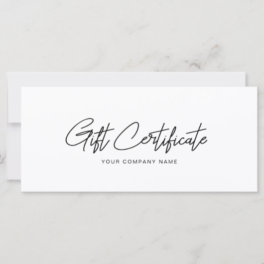 Minimalistisch Visitekaartje Cadeaucertificaat (Voorkant)