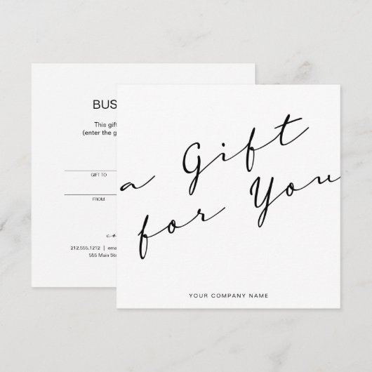 Minimalistisch Visitekaartje Cadeaucertificaat (Voorkant / Achterkant)