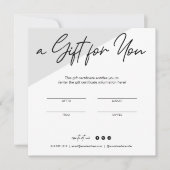 Minimalistisch Visitekaartje Cadeaucertificaat (Voorkant)