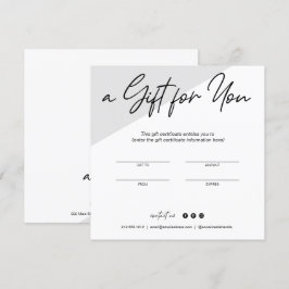 Minimalistisch Visitekaartje Cadeaucertificaat
