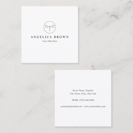 Minimalistisch Visitekaartje Dragonfly-Logo (Voorkant / Achterkant)