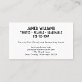 Minimalistisch Visitekaartje handymantools (Achterkant)