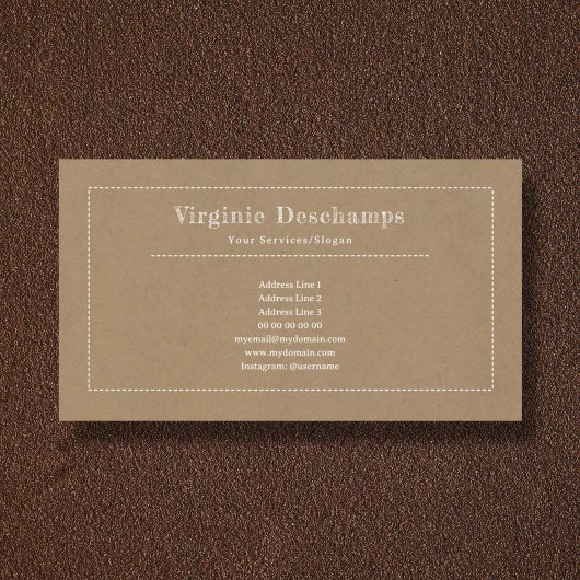 Minimalistisch Visitekaartje Kraft Rustic