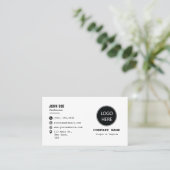 Minimalistisch Visitekaartje met aangepaste Logo (Staand voorkant)