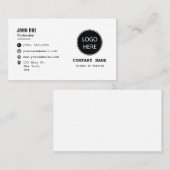 Minimalistisch Visitekaartje met aangepaste Logo (Voorkant / Achterkant)
