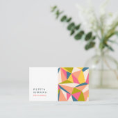 Minimalistisch Visitekaartje met abstract patroon (Staand voorkant)