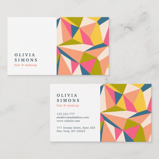 Minimalistisch Visitekaartje met abstract patroon (Voorkant / Achterkant)