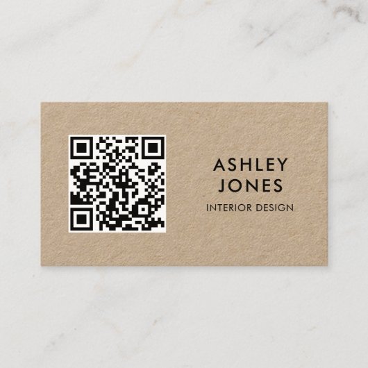 Minimalistisch Visitekaartje met de QR-code Modern (Voorkant)