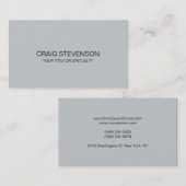 Minimalistisch Visitekaartje met grijze platte sta (Voorkant / Achterkant)