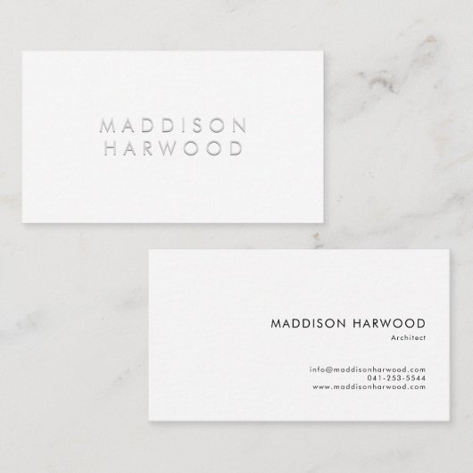 Minimalistisch Visitekaartje met ingegraveerd effe (Voorkant / Achterkant)