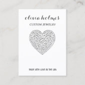 Minimalistisch visitekaartje met witte diamantjuwe (Voorkant)